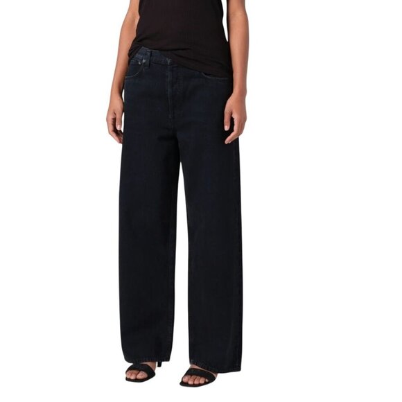 Agolde Low Slung Baggy Black Jeans Wide Leg Relaxed Fit Sustainable Size 28 - Picture 5 of 9
